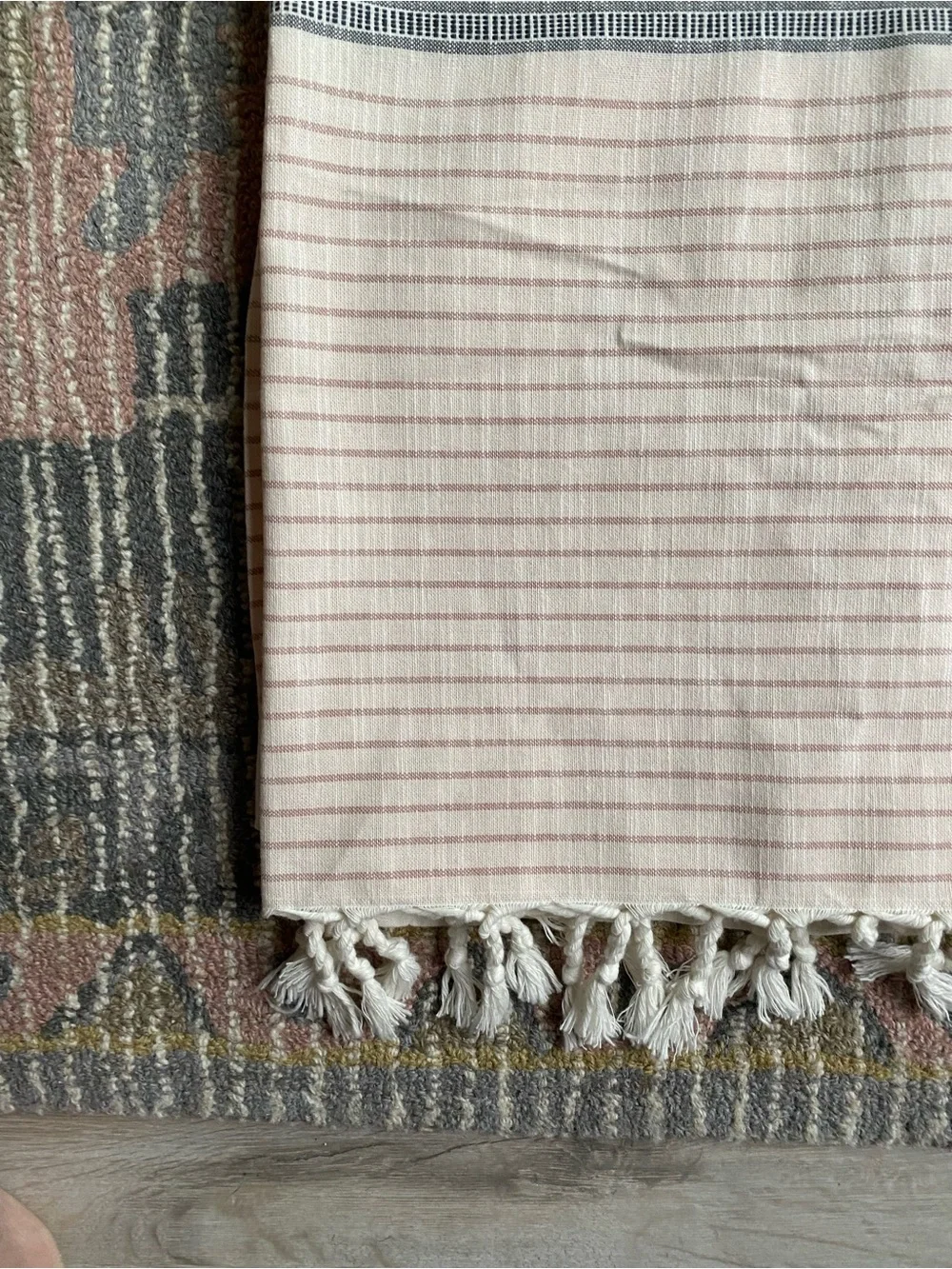 Hearth and Hand Cotton Shower Curtain Cream and Light Pink
